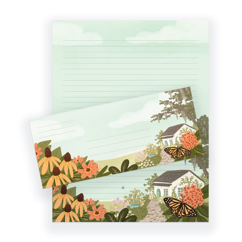 Letter Writing Set with Envelopes Butterfly Garden Seasoned With Salt Paperie
