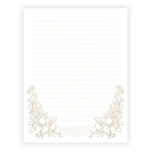 Printable Letter Writing Sheets - Beige Florals - The former things have passed away - Revelation 21:4