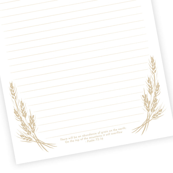 Printable Letter Writing Sheets - Grains - There will be an abundance of grain - Psalm 72:16