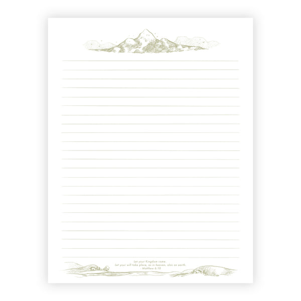 Printable Letter Writing Sheets - Mountain - Let your Kingdom Come - Matthew 6:10