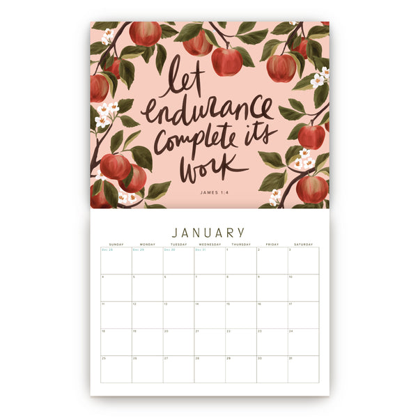 PREORDER 2026 Illustrated Scriptural Fruit and Floral JW Wall Calendar