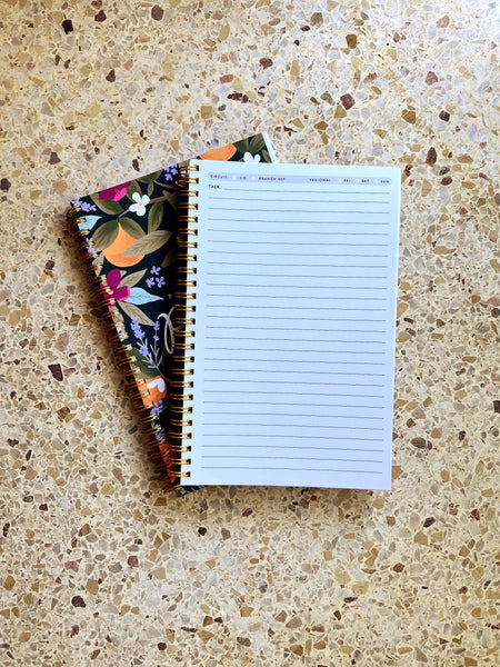 FLASH SALE - Orange Floral Convention and Assembly Notebook