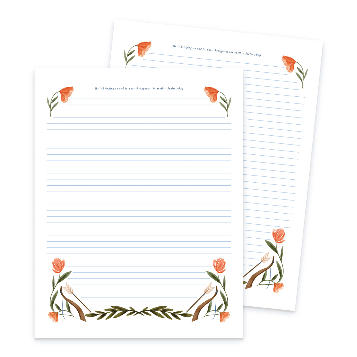 2025 Special Campaign Letter Writing Paper PDF Bundle | Psalm 46:9 Scripture | Printable Stationery for Jehovah’s Witnesses