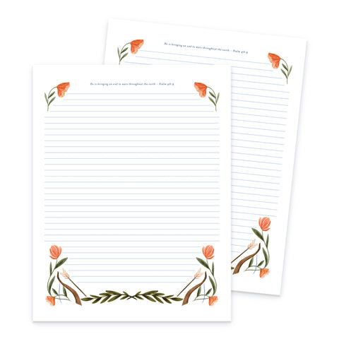 2025 Special Campaign Letter Writing Paper PDF Bundle | Psalm 46:9 Scripture | Printable Stationery for Jehovah’s Witnesses