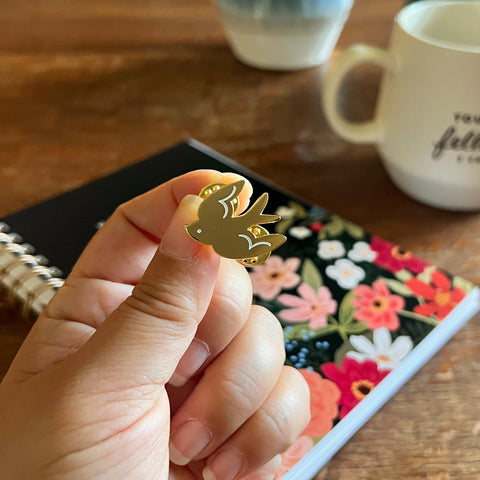 God's Fellow Worker - Gold Bird Enamel Pin