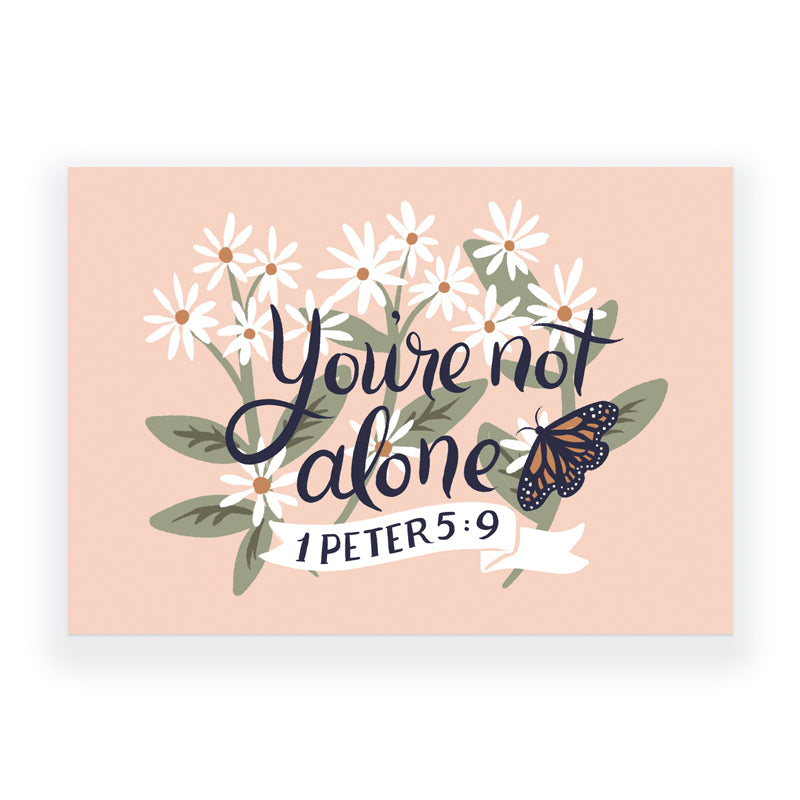 Butterfly - You're Not Alone - 1 Peter 5:9 JW Greeting Card