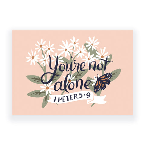 Butterfly - You're Not Alone - 1 Peter 5:9 JW Greeting Card