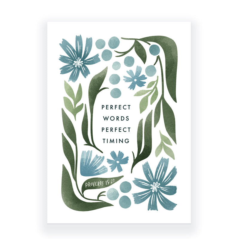 Perfect Words, Perfect Timing - Proverbs 15:23 JW Greeting Card