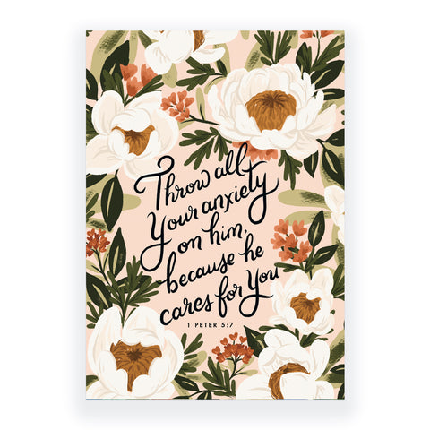 Throw All Your Anxieties on Him - 1 Peter 5:7 JW Greeting Card