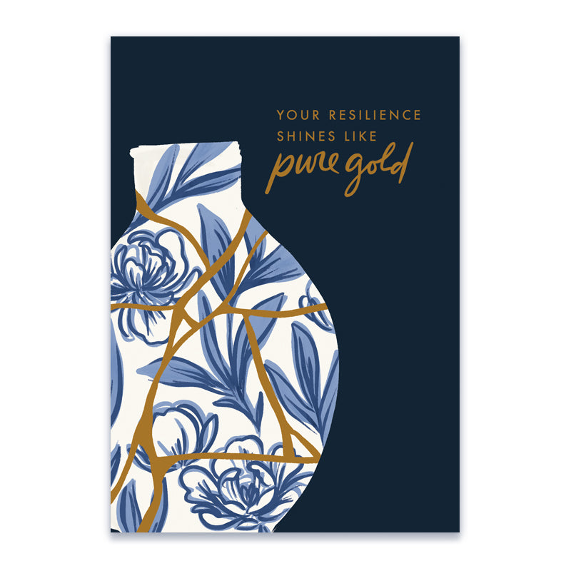 Your Resilience Shines Like Pure Gold Kintsugi Foiled Greeting Card ...