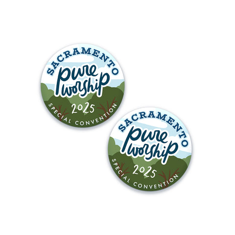 2025 Pure Worship Special Convention Pin – Sacramento California Tree Design | 1.5" Badge Pin Gift for Jehovah’s Witnesses