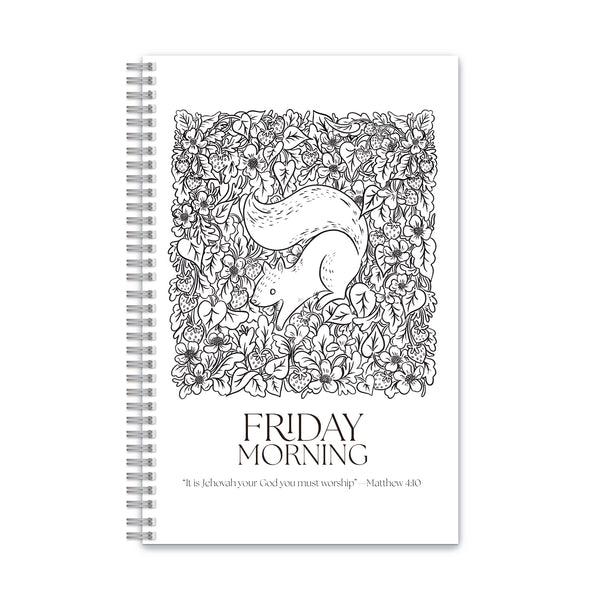 PREORDER - 2025 Convention Notebook for Jehovah’s Witnesses – Summer Fruit Theme | Wire-O Bound with Original Hand-Drawn Design