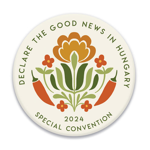 Folk Art - Hungary - Declare the Good News 2024 Special Convention Badge Pin