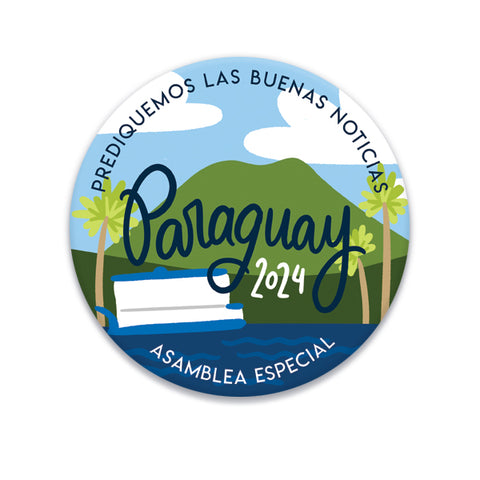 PREORDER Landscape - Paraguay - SPANISH Declare the Good News 2024 Special Convention Badge Pin