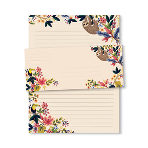 Letter Writing Set with Envelopes - Amazon Sloth and Toucan