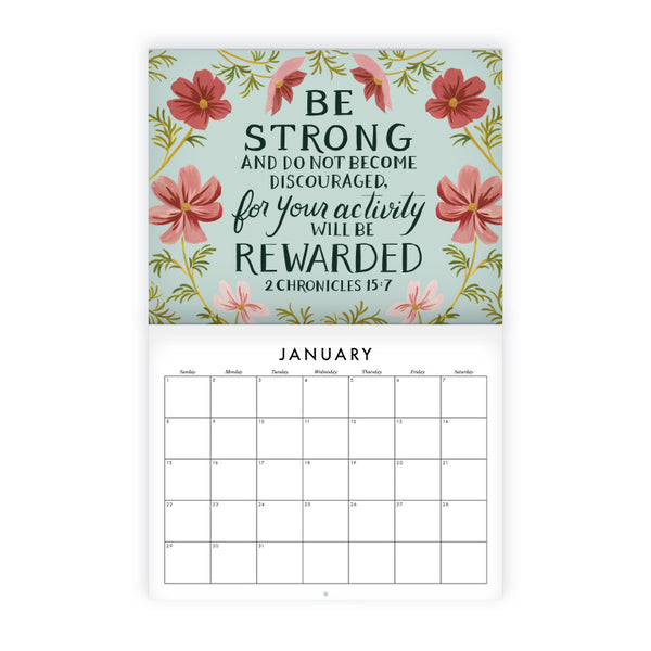 2023 Illustrated Scriptural Encouragement Wall Calendar