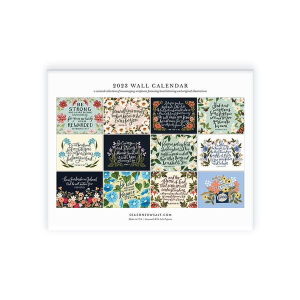 2023 Illustrated Scriptural Encouragement Wall Calendar