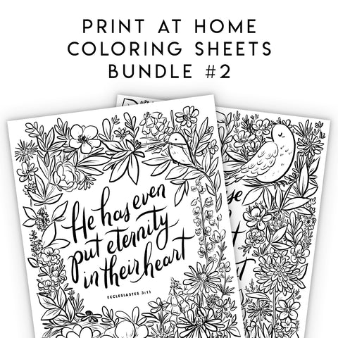 Print At Home Coloring Sheets - BUNDLE 2