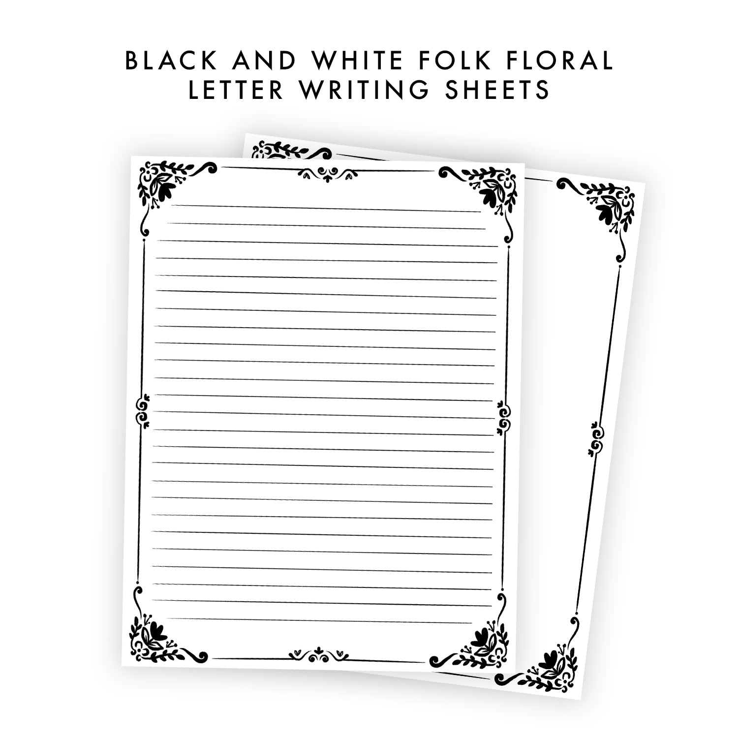 Printable Letter Writing Sheets - Folk Floral