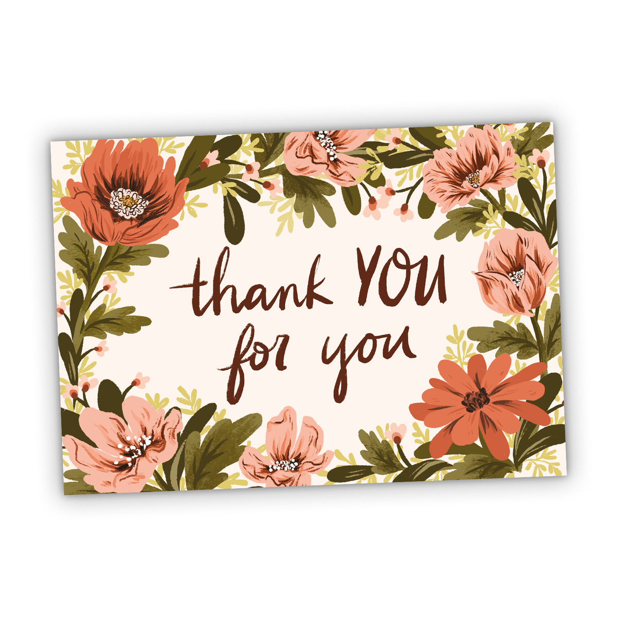 Thank You For You Floral Greeting Card – Seasoned With Salt Paperie