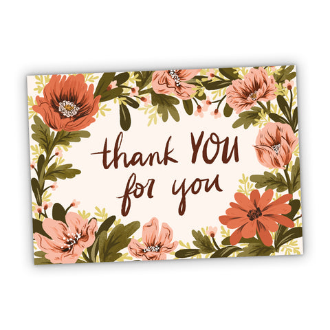 Thank You For You Floral Greeting Card