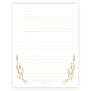Printable Letter Writing Sheets - Grains - There will be an abundance of grain - Psalm 72:16