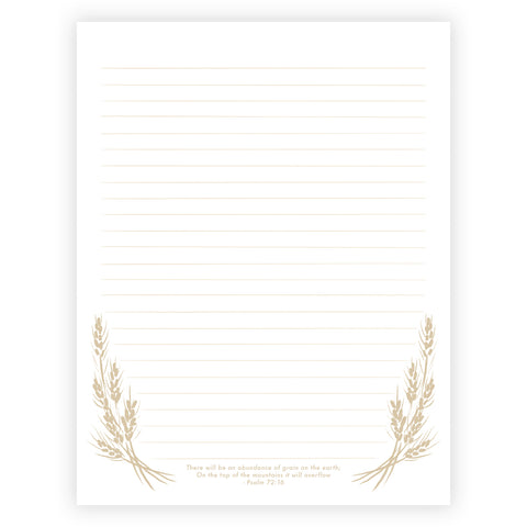Printable Letter Writing Sheets - Grains - There will be an abundance of grain - Psalm 72:16