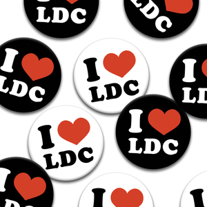I Love LDC Pin Badges