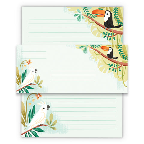 Letter Writing Set with Envelopes - Jungle Birds