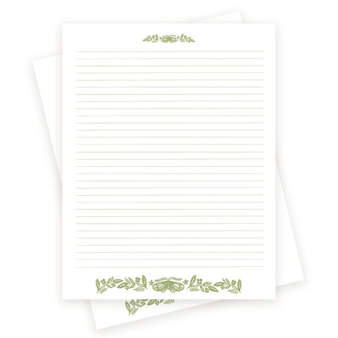 Folk Floral and Moth Printable Letter Writing Sheets Bundle