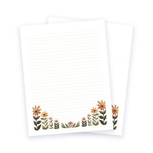 Mid Century Retro Sunflowers Letter Writing Sheet Bundle