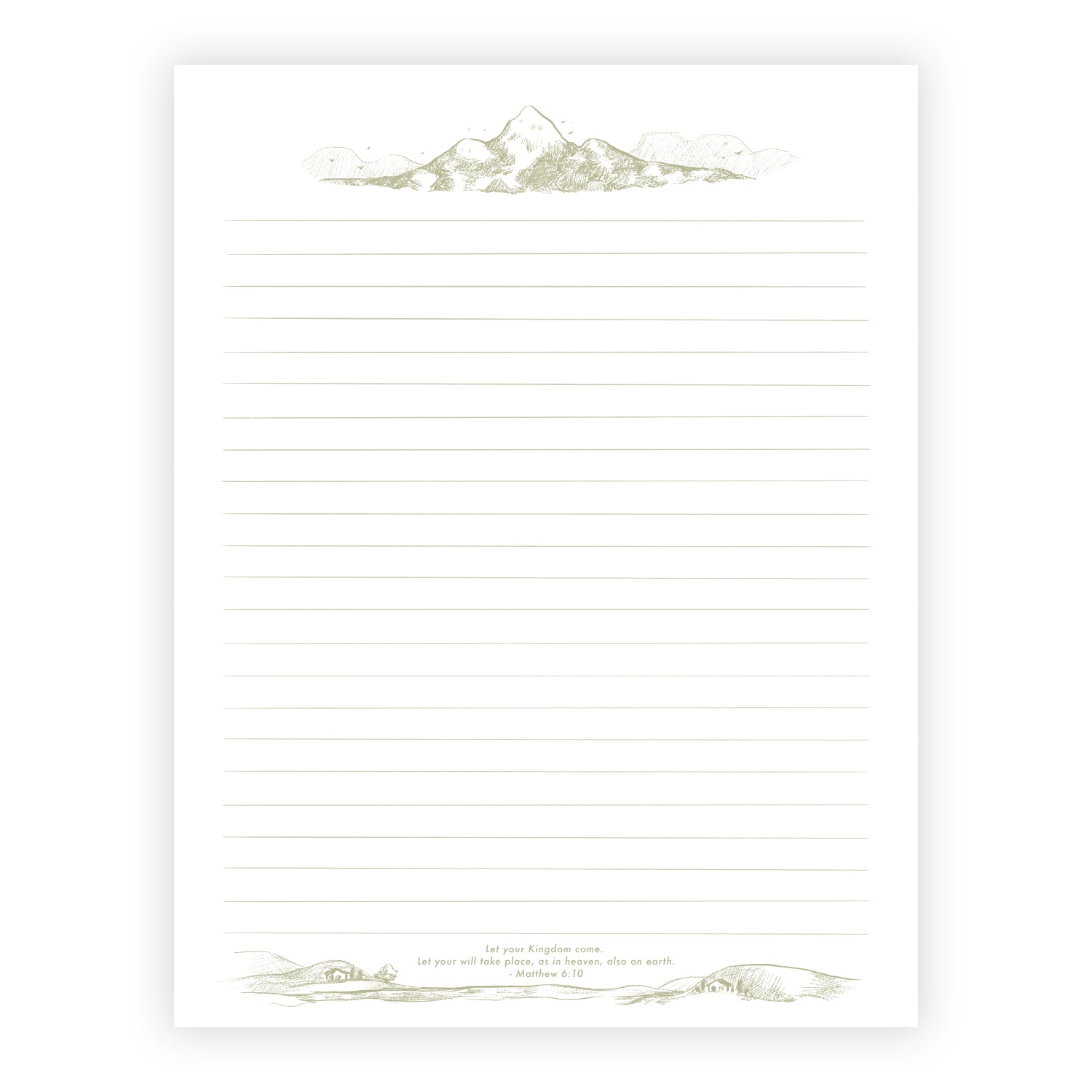 Printable Letter Writing Sheets - Mountain - Let your Kingdom Come - Matthew 6:10