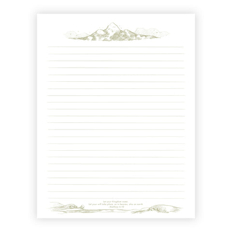 Printable Letter Writing Sheets - Mountain - Let your Kingdom Come - Matthew 6:10