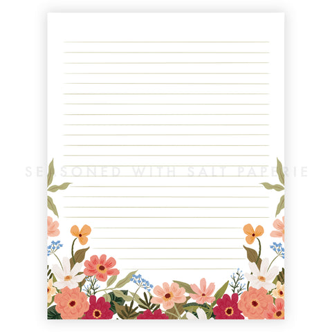 Summer Floral Letter Writing Pad