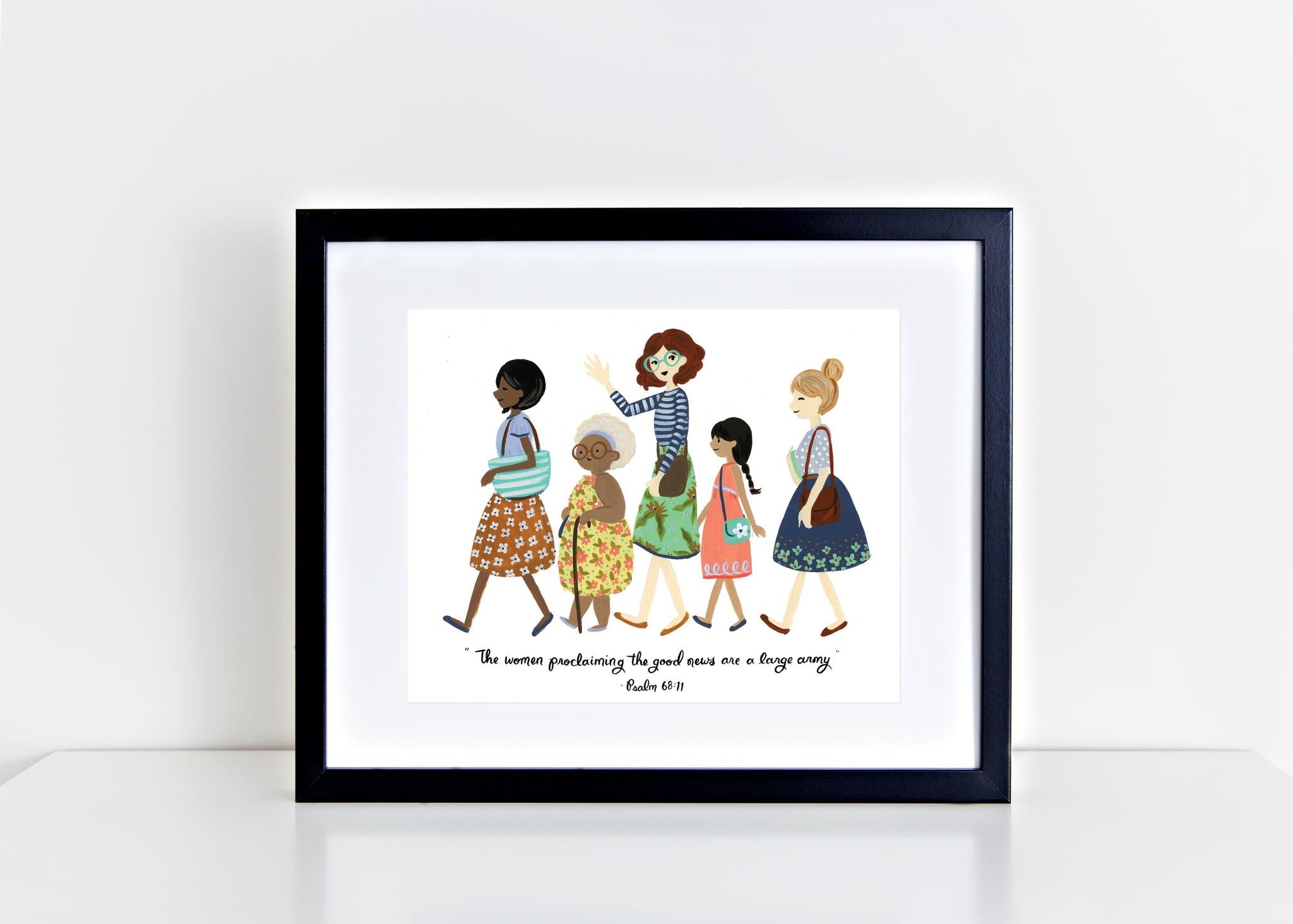 The Women Proclaiming The Good News Are A Large Army - Psalm 68:11 Illustrated 8x10 Print