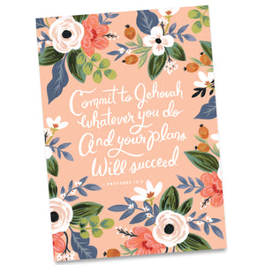 Greeting Card - Commit to Jehovah whatever you do and your plans will succeed - Proverbs 16:3