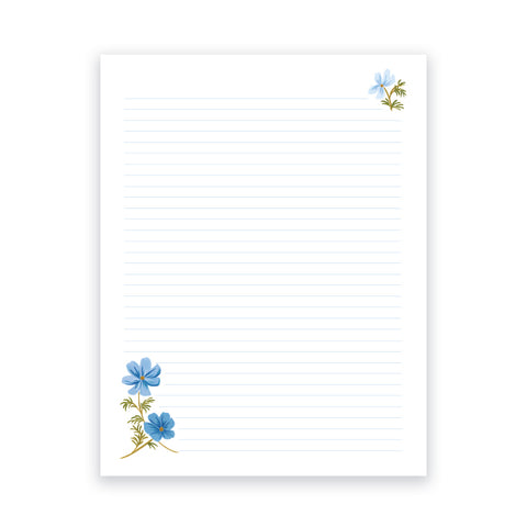 Blue Cosmos Printable Letter Writing Sheets