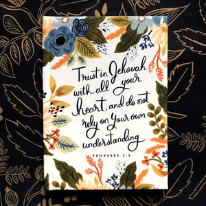 Proverbs 3:5 Trust in Jehovah Hardcover Lined Journal Notebook